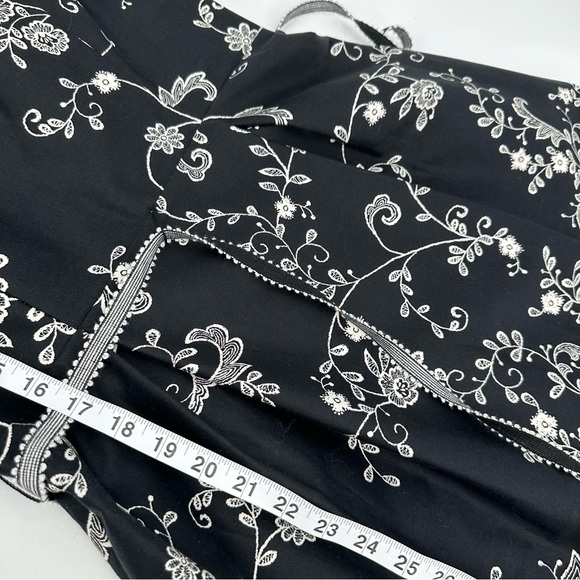 Madison Leigh Dress Women’s 12 Black Floral Tie Belt Sundress Classic Preppy - Picture 3 of 14